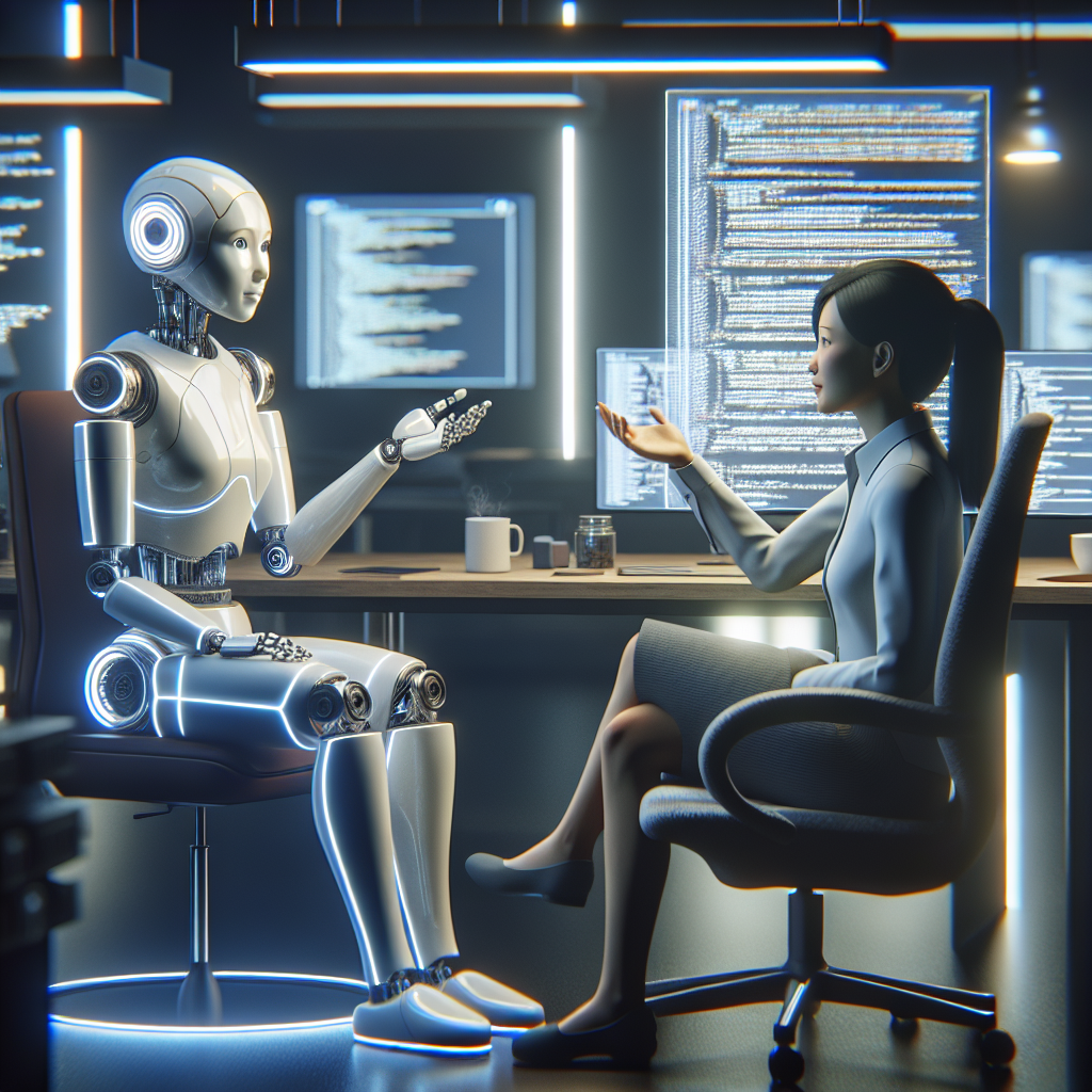 An AI assistant using a script to interact with a human