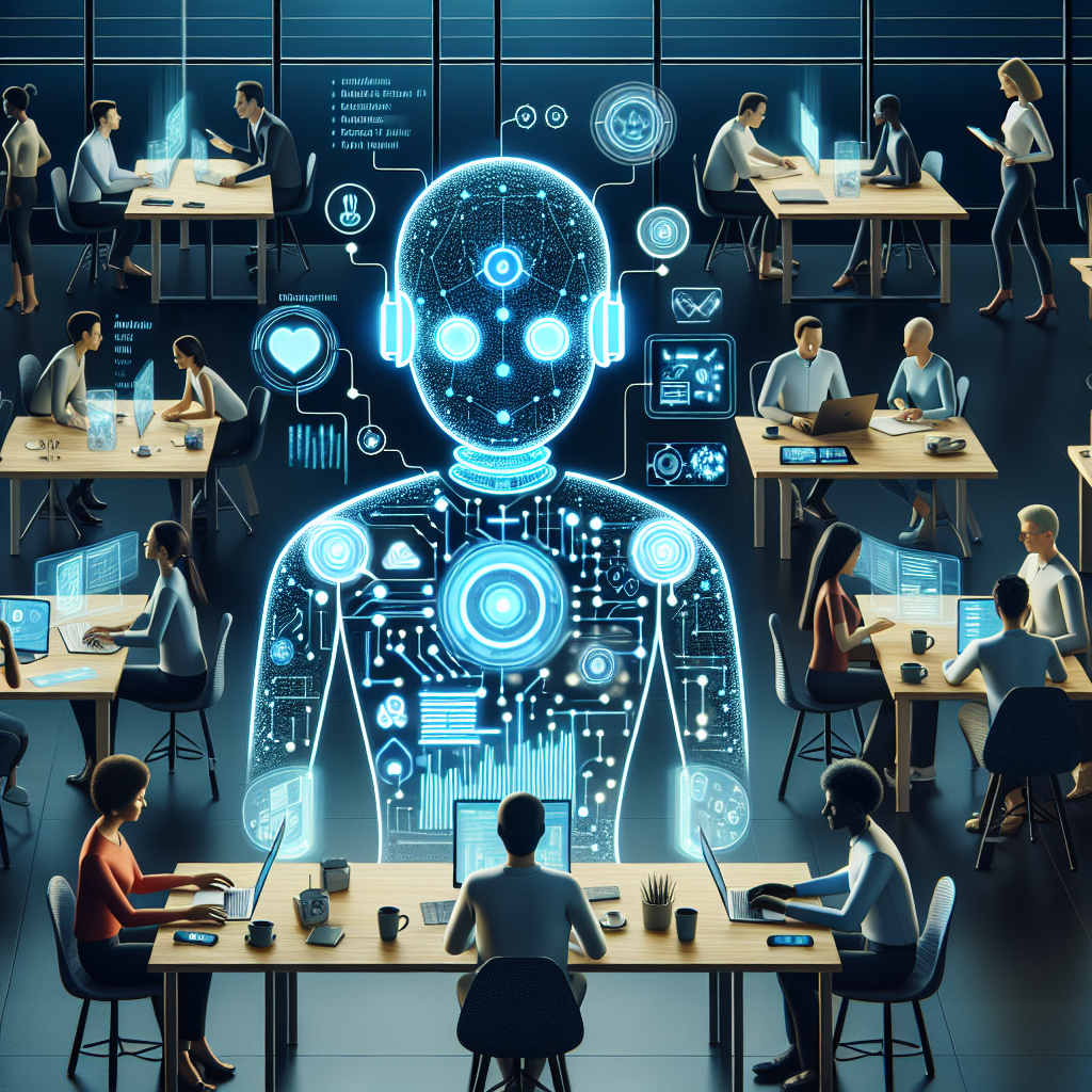An AI bot managing call routing in a hybrid workspace