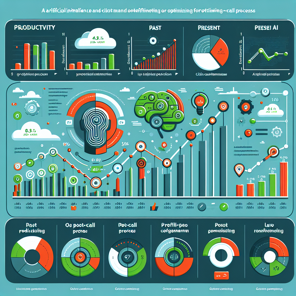 An infographic showing a notable increase in productivity and customer satisfaction after adopting AI for post-call optimization