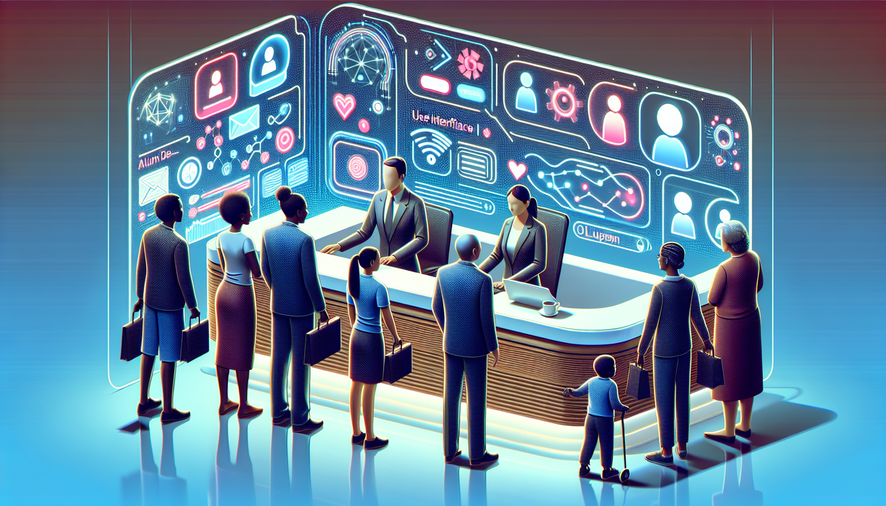 An image showcasing the interface of My AI Front Desk communicating with a customer