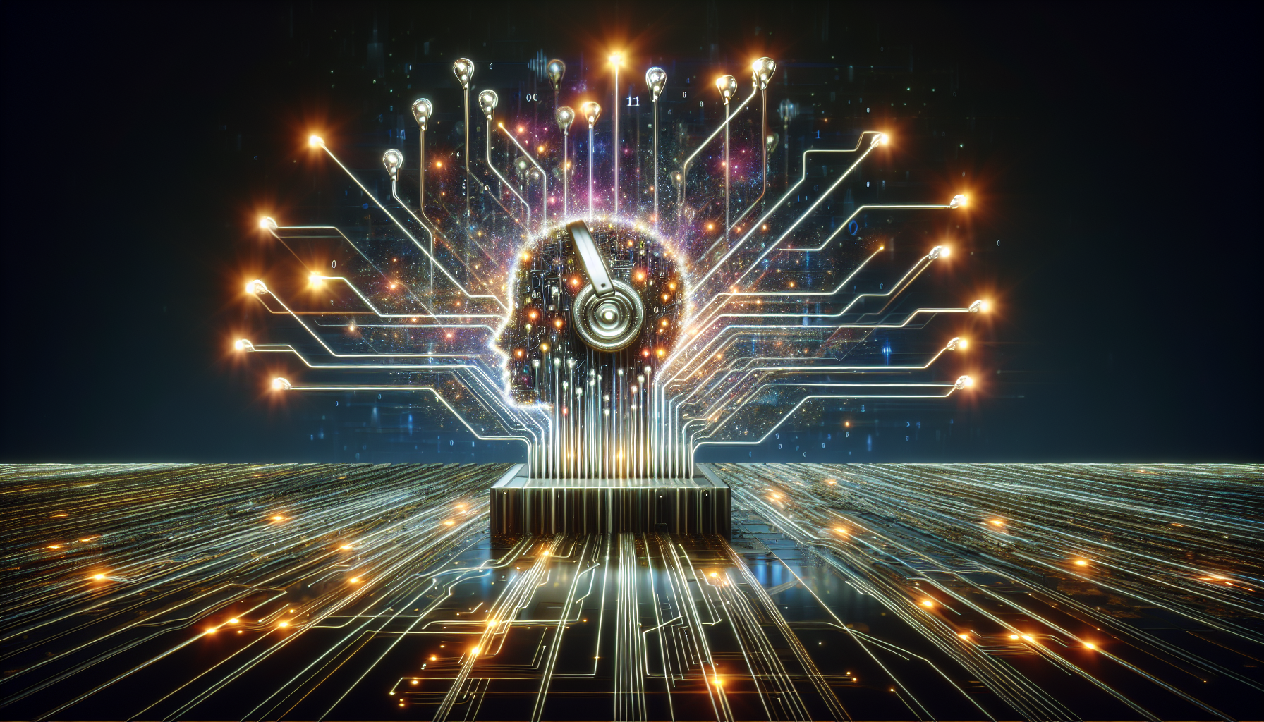 An illustration showing multiple calls being handled simultaneously by a digital receptionist