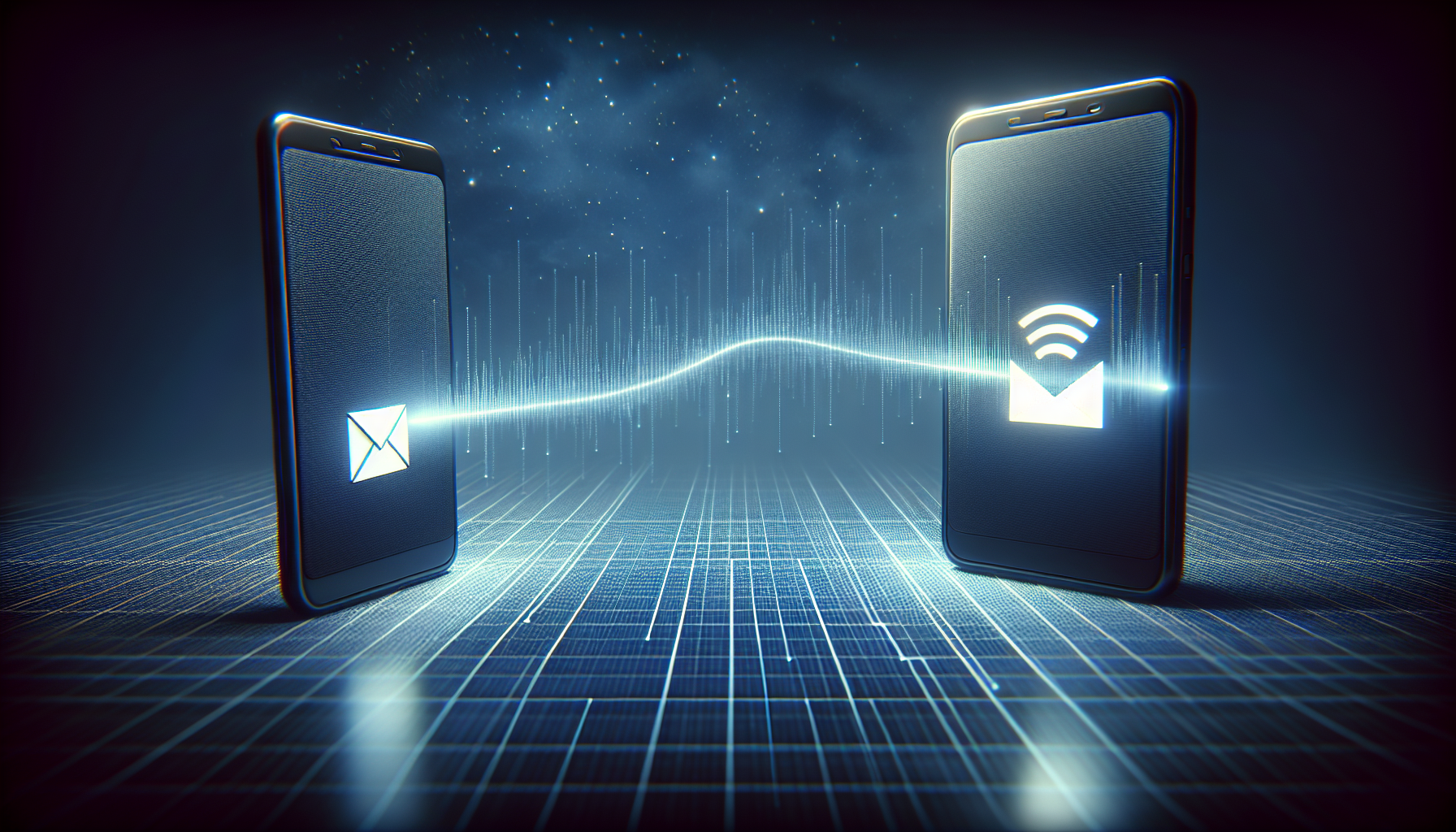 Iconic representation of a voicemail being accessed from another phone