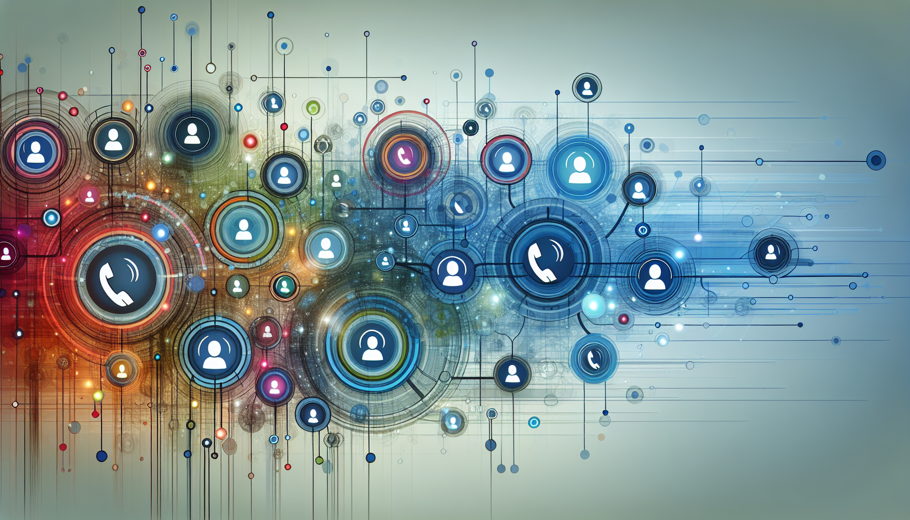 A graphic showing the VoIP system operated by My AI Front Desk with multiple parallel calls being carried out