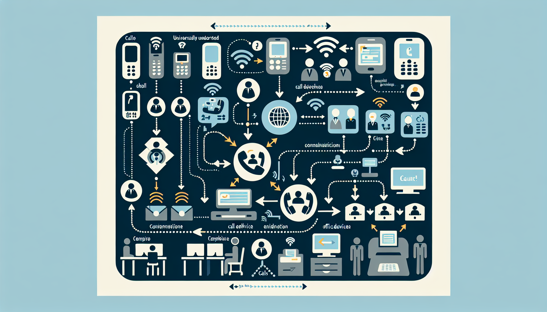 An infographic that illustrates how call divert works in a business settings