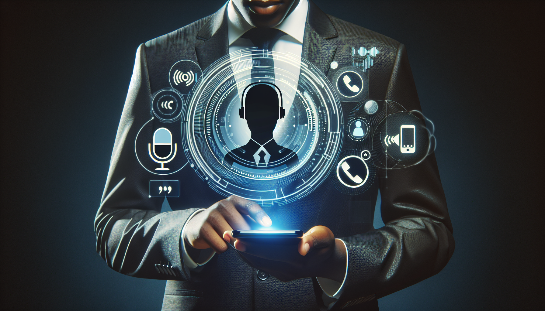 An image of a business professional accessing My AI Front Desk's AI Voicemail and all call app on a digital interface