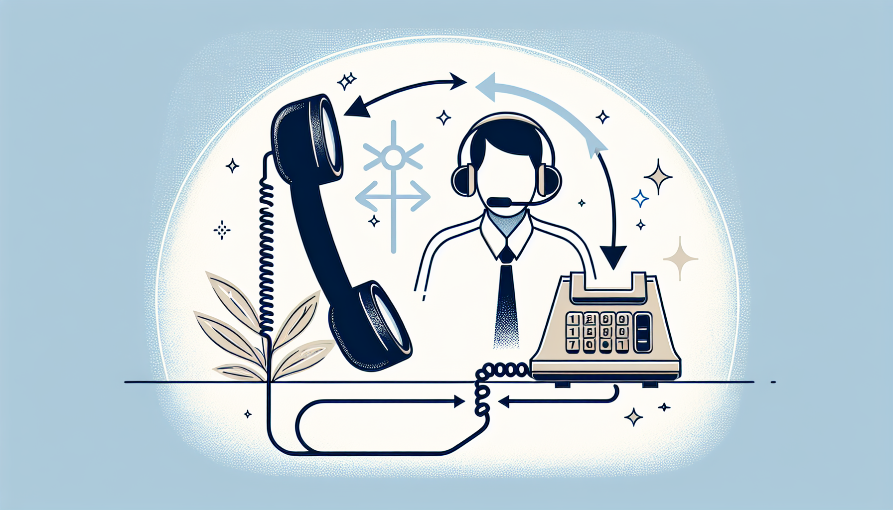 An illustration of a call being redirected to a specific customer service agent