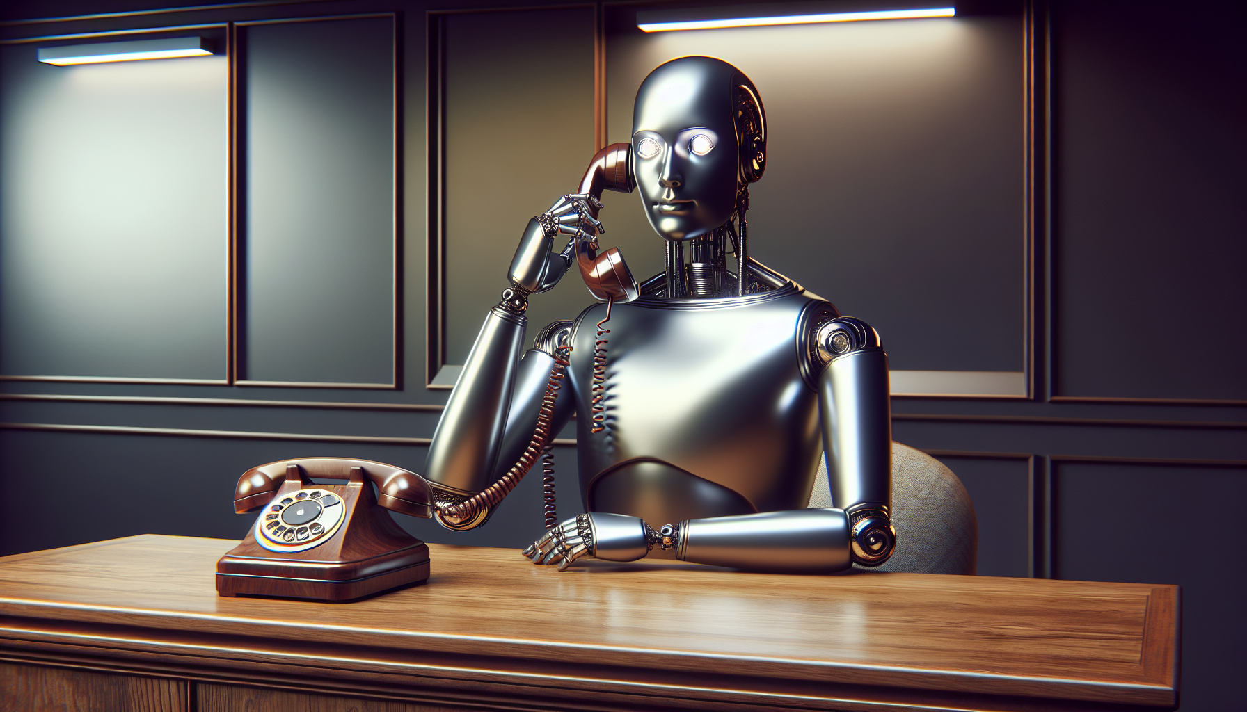 An AI phone receptionist taking a call