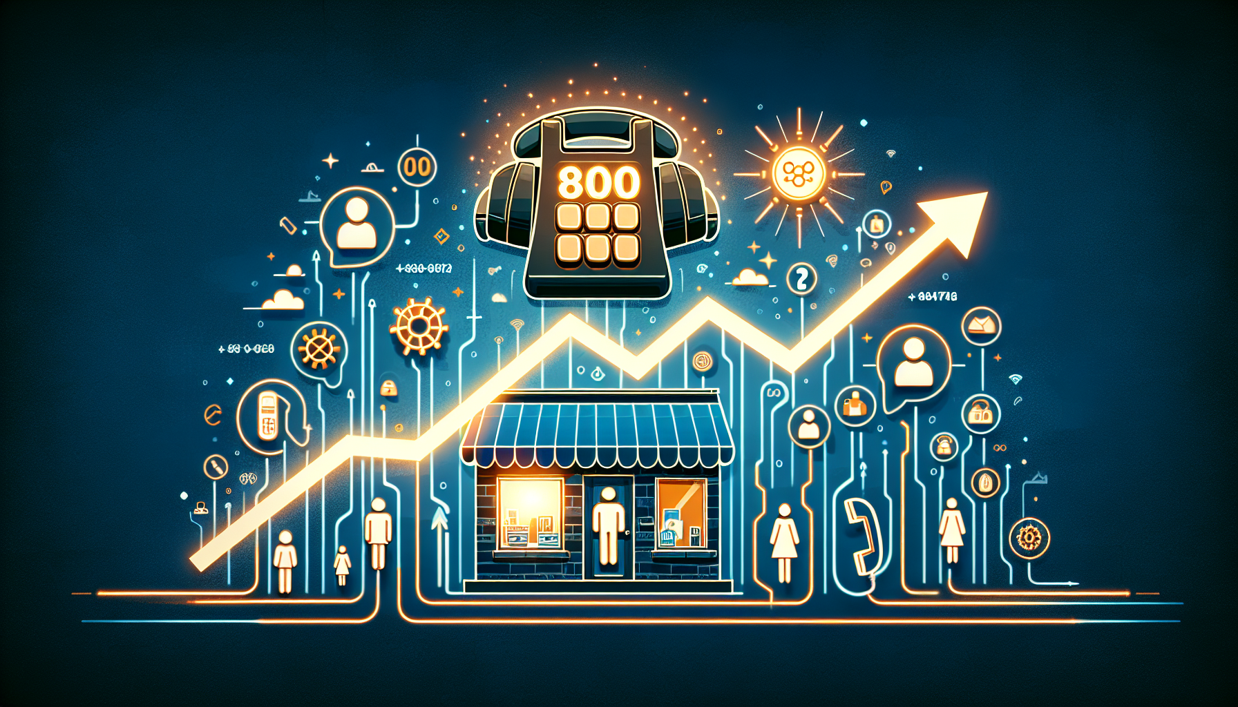 A concept image illustrating the benefits of 1 800 numbers for small business