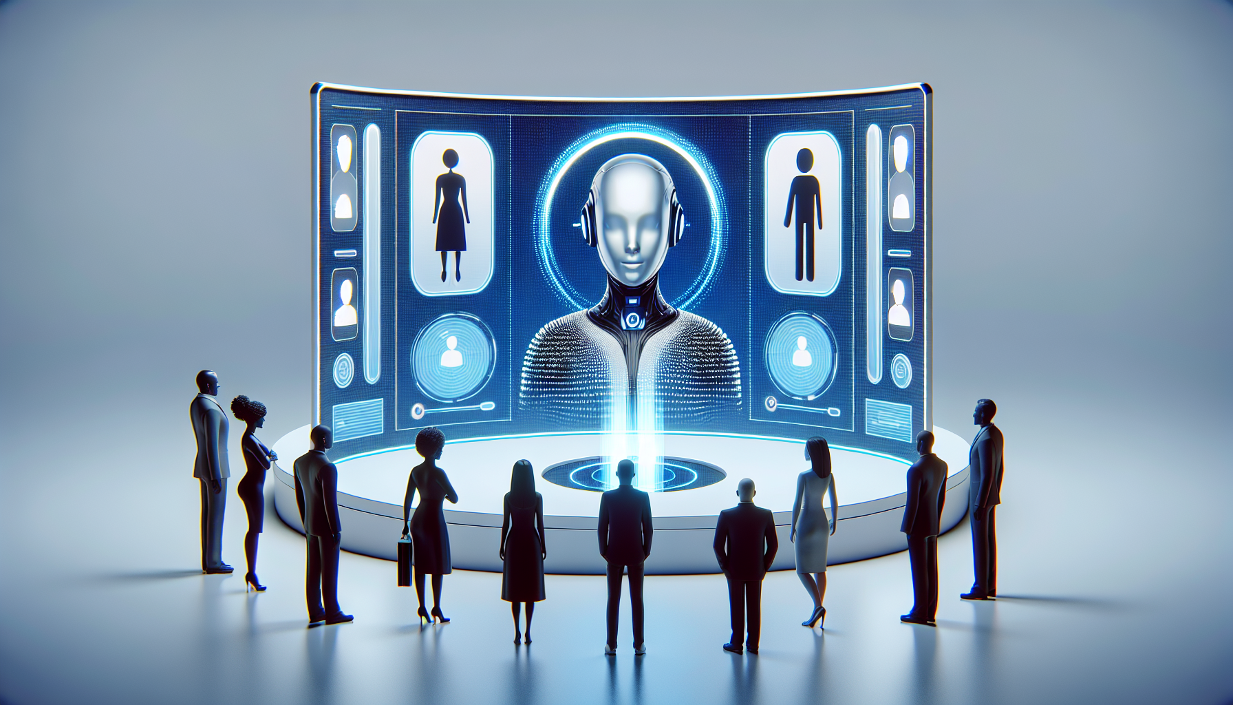 An AI receptionist interacting with customers on screen