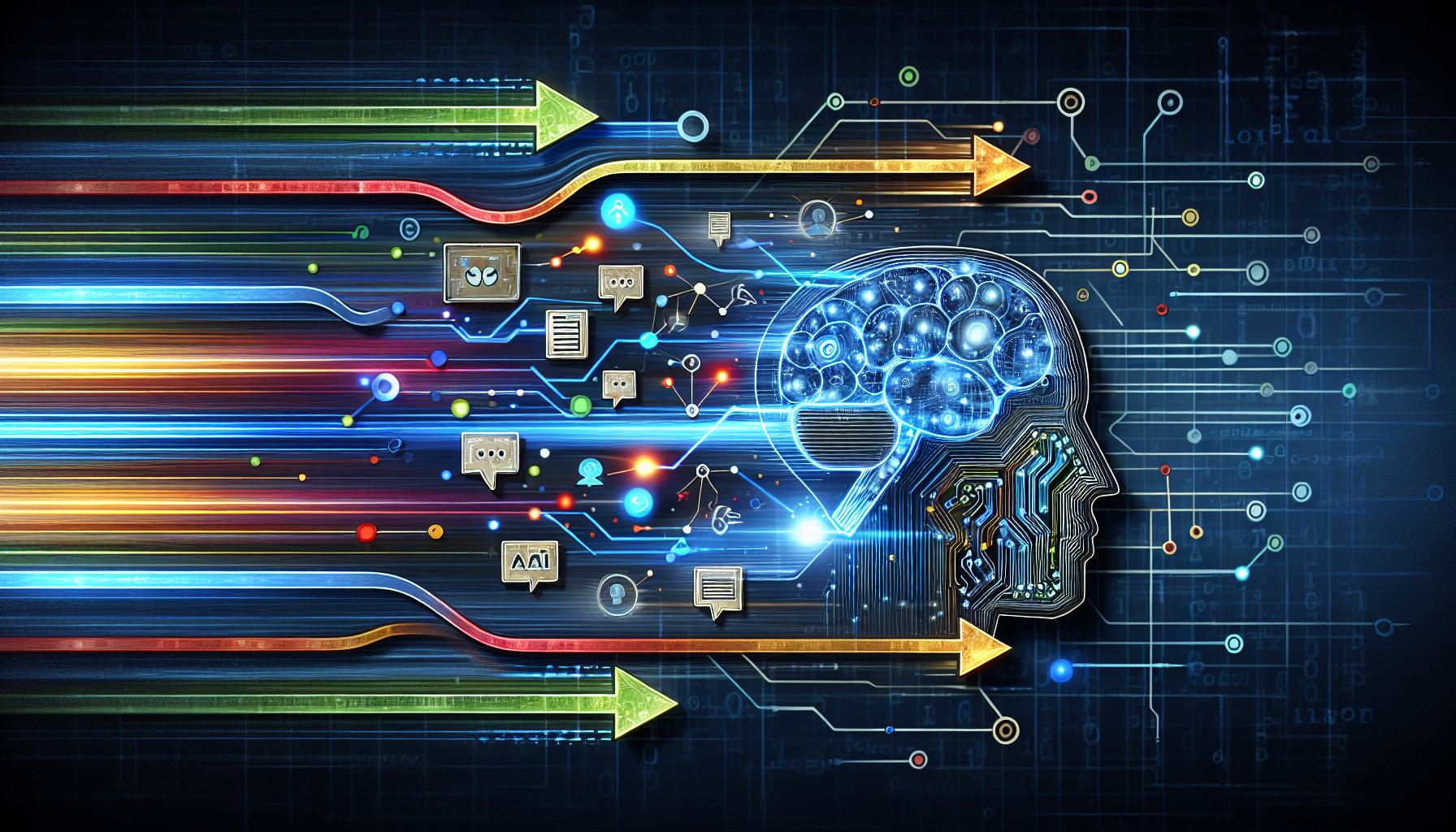 A graphic showing the AI-driven texting workflows and how they enhance efficiency and responsiveness