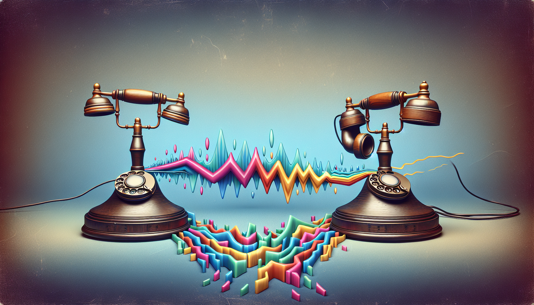 A visually impactful graphic showcasing how jitter affects VoIP calls