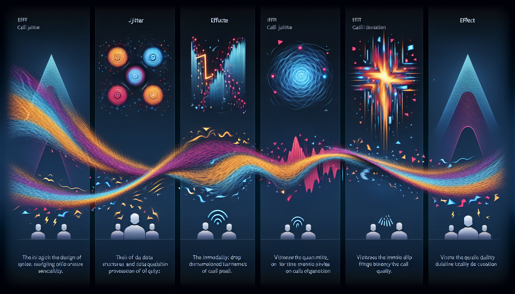 An infographic visualizing how VoIP jitter impacts call quality