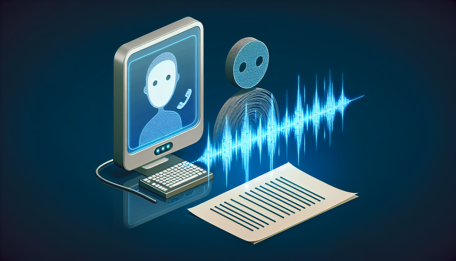 An AI receptionist transcribing a voicemail