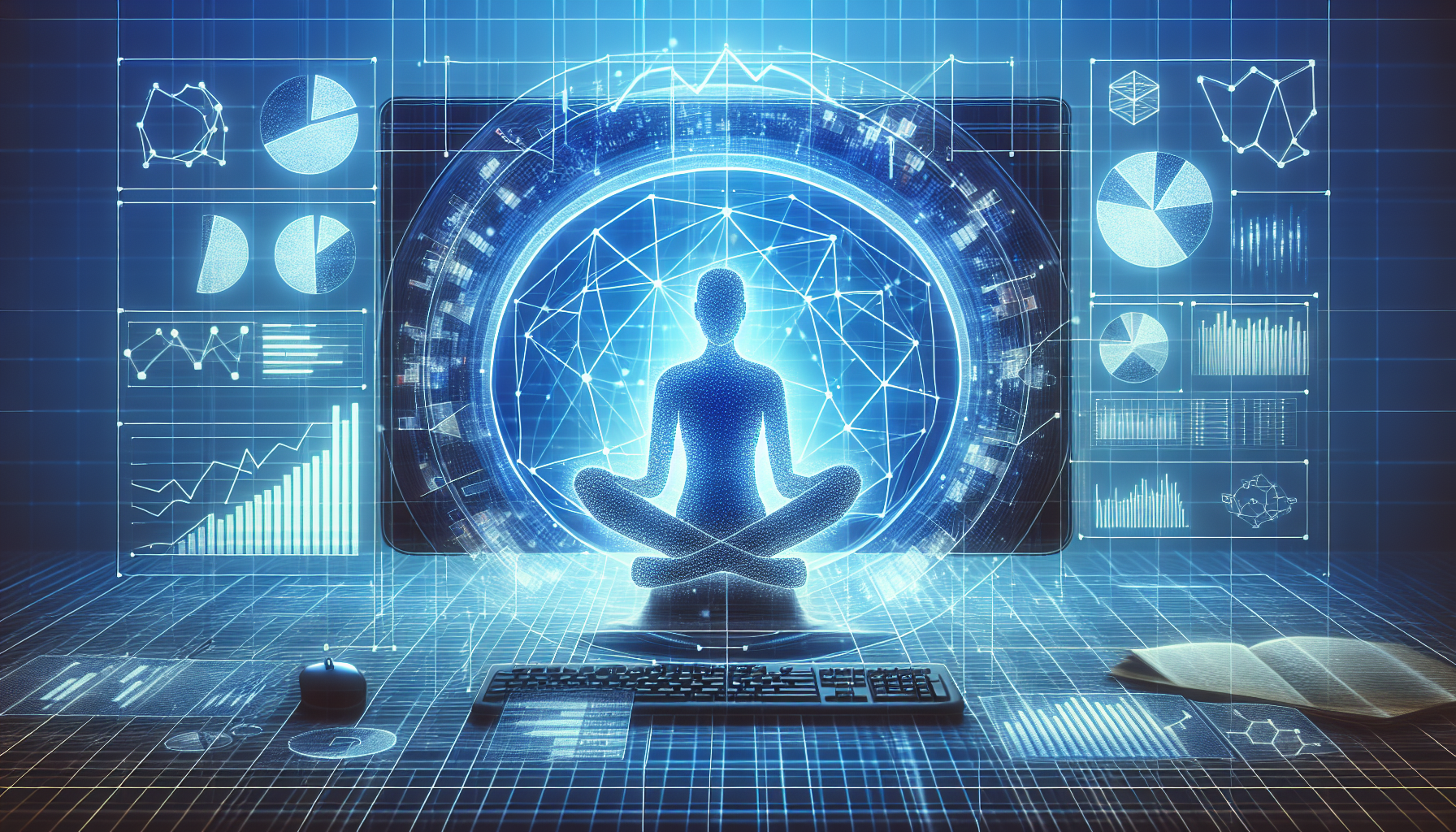 An image showing someone analyzing data on a computer screen, symbolizing the analytics feature of My AI Front Desk.