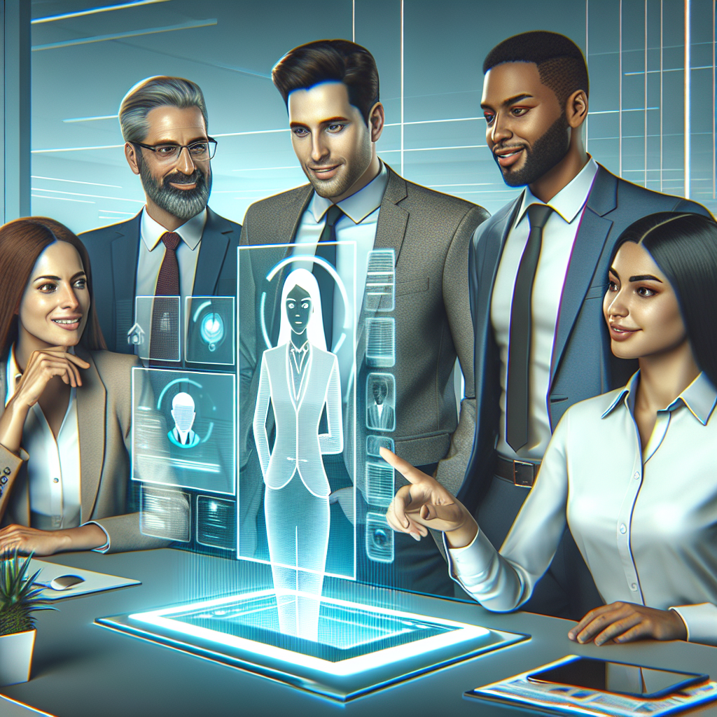 Photo of a business team engaging with virtual receptionist technology