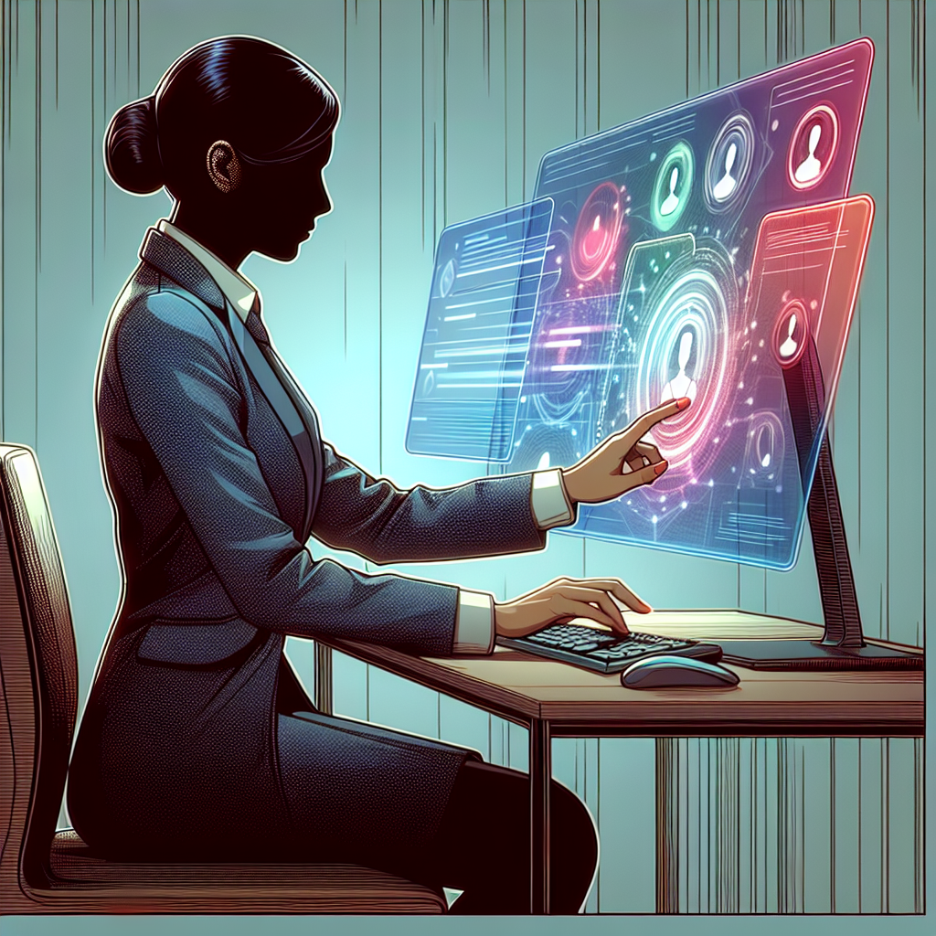 An image depicting a business professional using virtual receptionist software.