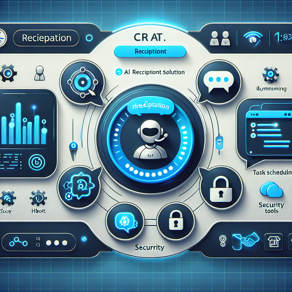 A visually appealing dashboard showcasing the features of an AI receptionist solution.