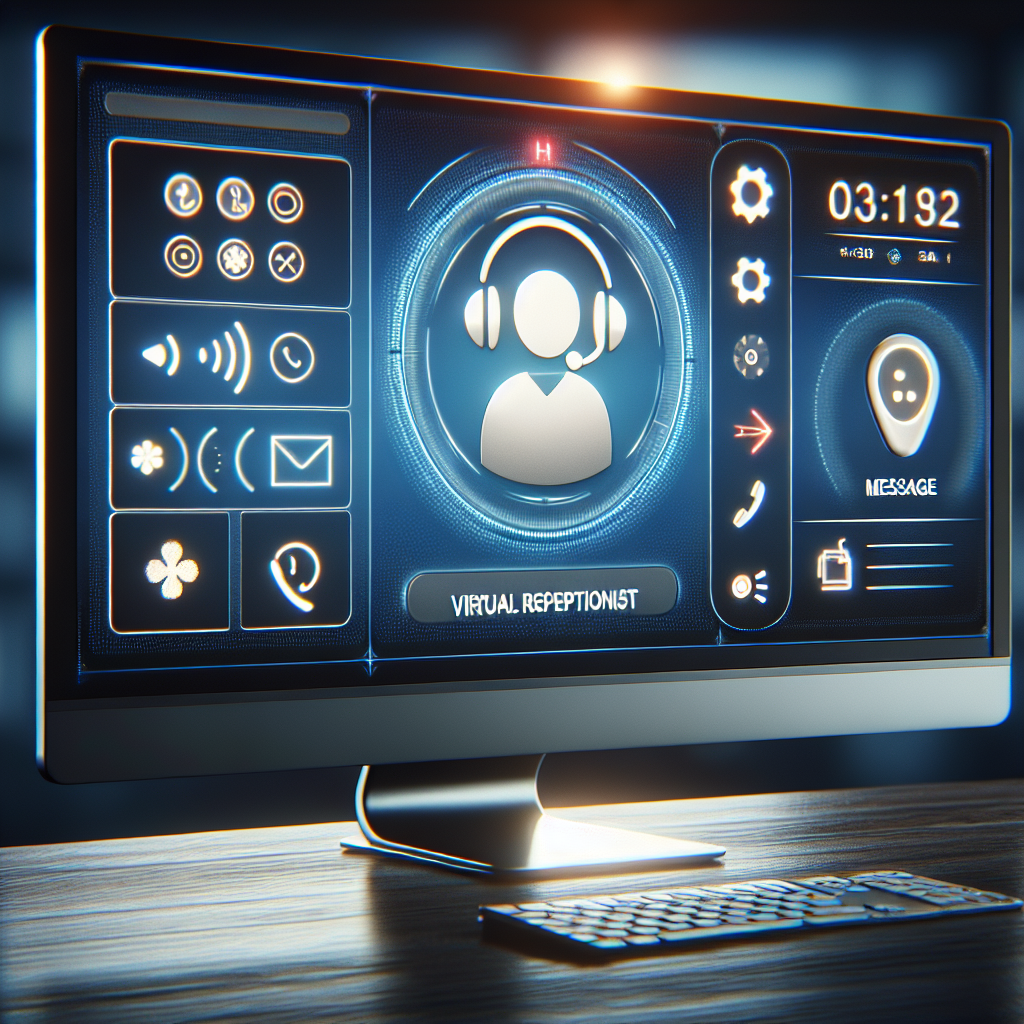 Image depicting a virtual phone receptionist interface on a computer screen.
