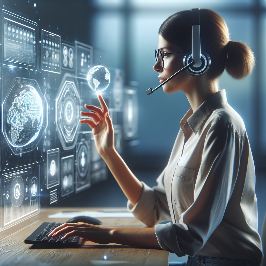 Image of a professional virtual receptionist answering calls