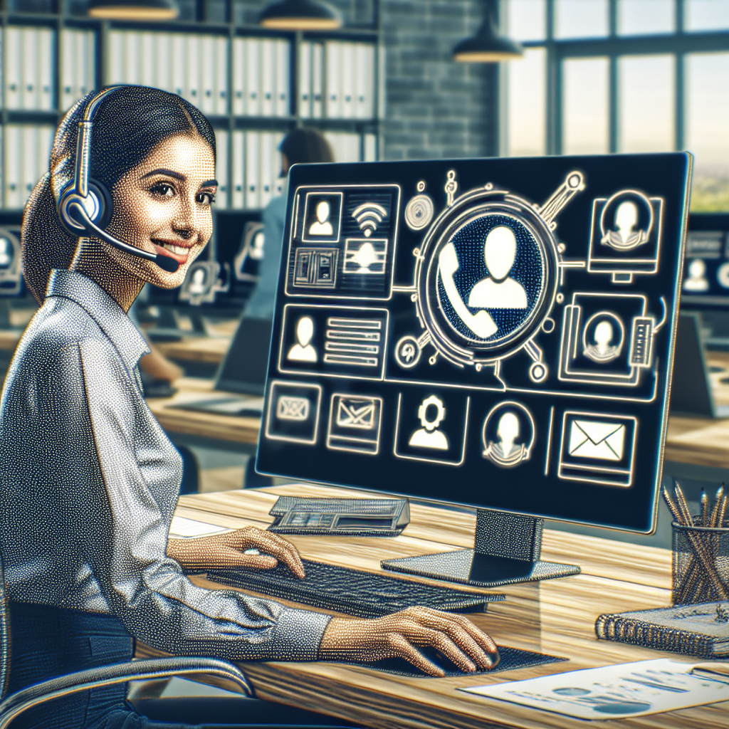 An illustration showing a virtual receptionist managing calls.