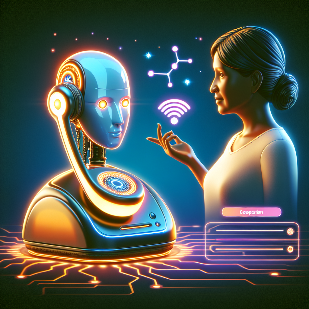 An image depicting an AI phone receptionist interacting with a customer