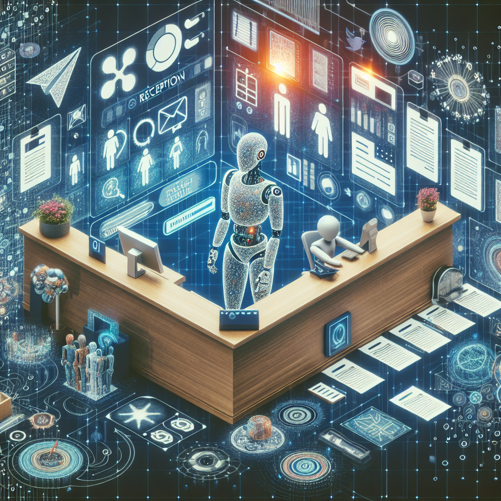 A graphic showing the benefits of AI receptionist technology in business.