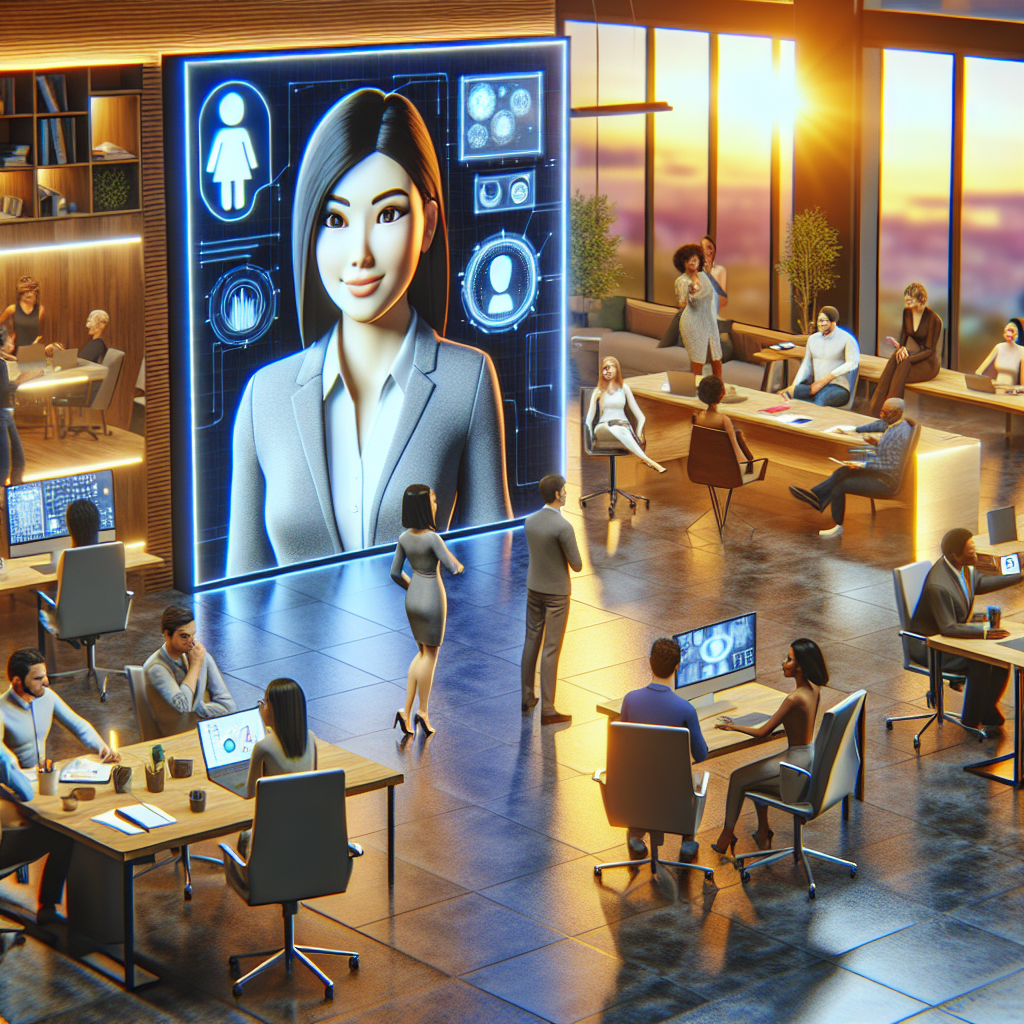 A visual graphic showing how an AI virtual receptionist can enhance business operations.