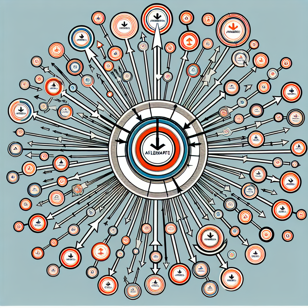 Visual representation of an affiliate program with earnings breakdown