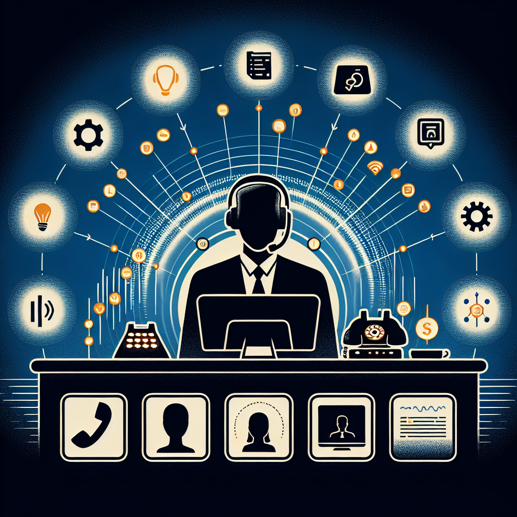 An engaging graphic illustrating innovative phone receptionist features.