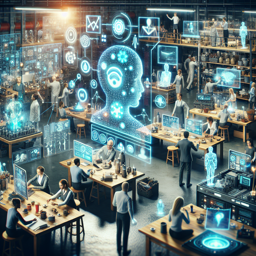 Visual representation of AI-powered communication tools in action for small businesses