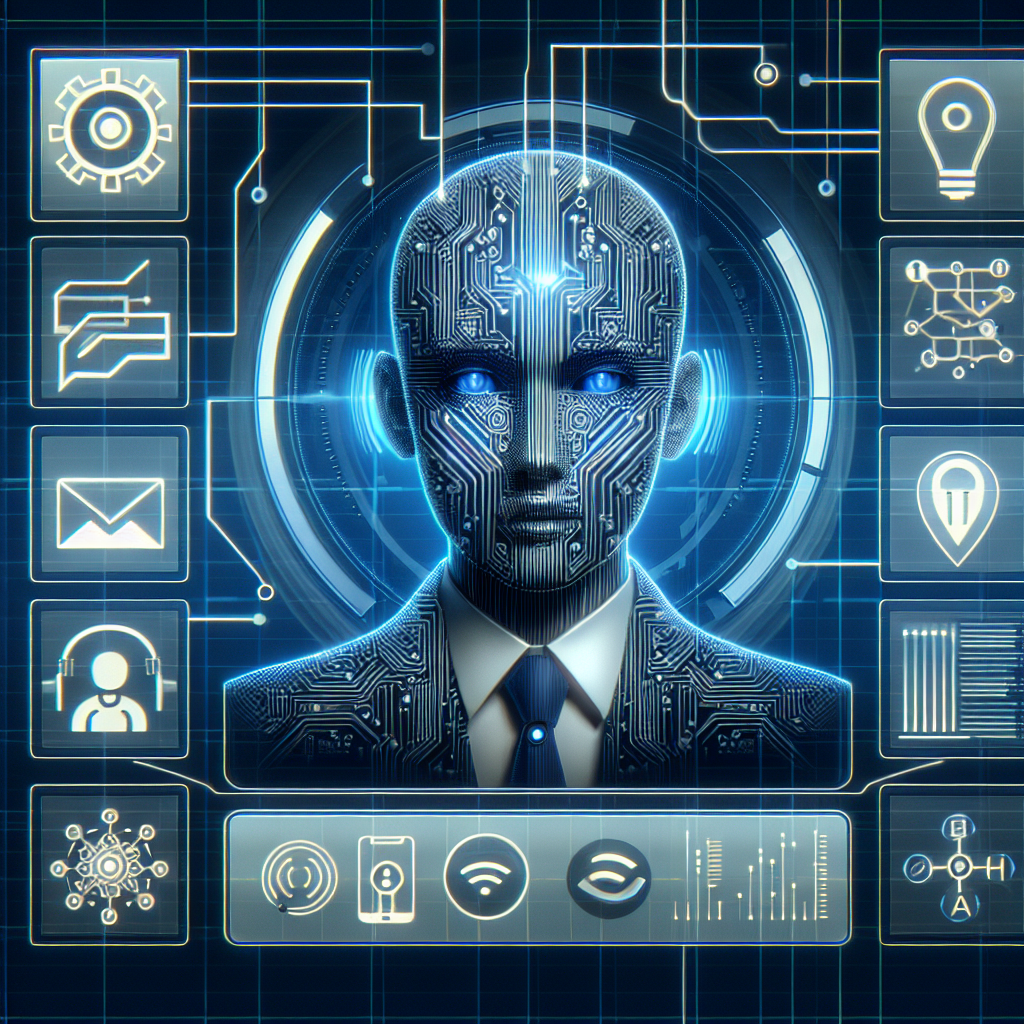 A sleek depiction of a virtual receptionist interface showcasing AI functionality.