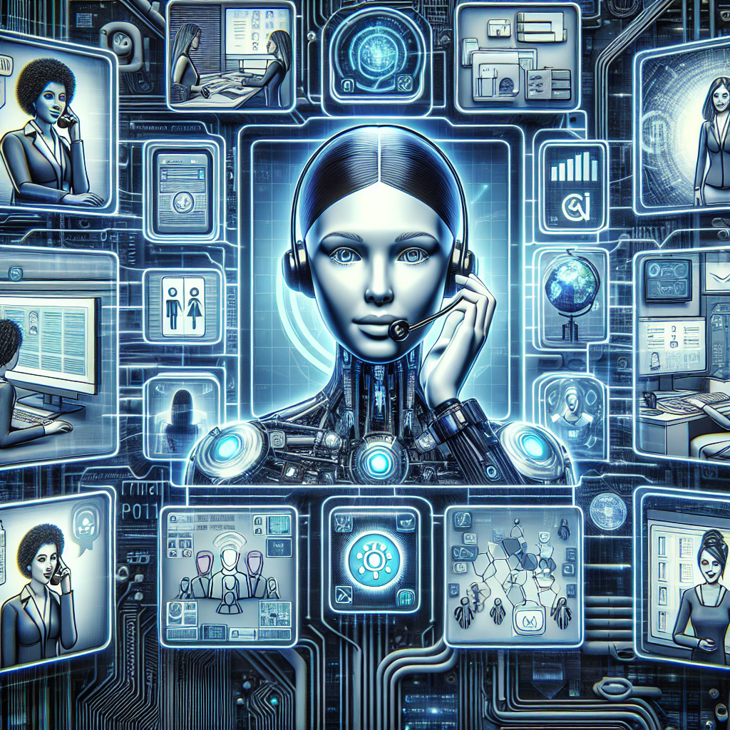 Illustration highlighting the features of AI-powered virtual receptionists.