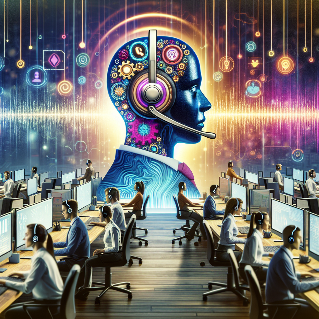 An illustration depicting a busy small business environment utilizing AI-driven call automation.