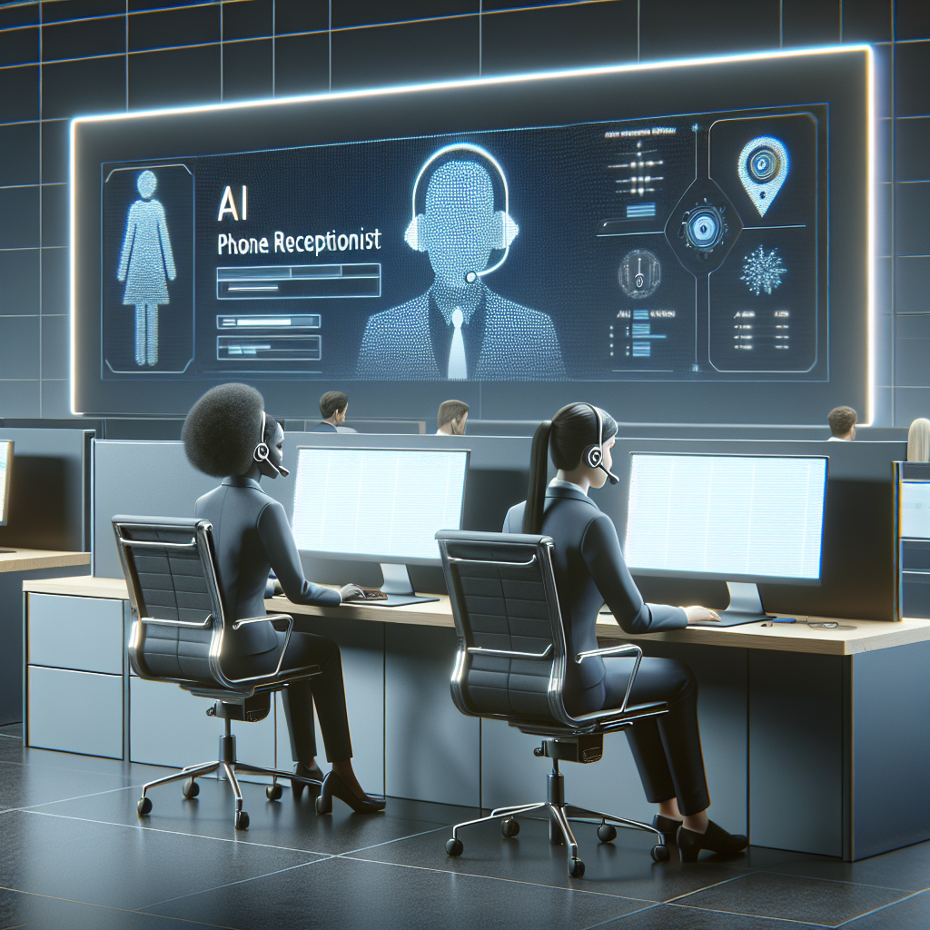 Illustration depicting AI-driven phone receptionists in action