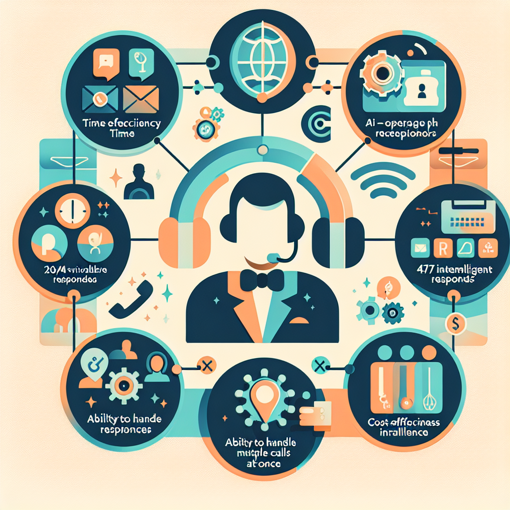 An infographic illustrating the benefits of AI-driven phone receptionists in business