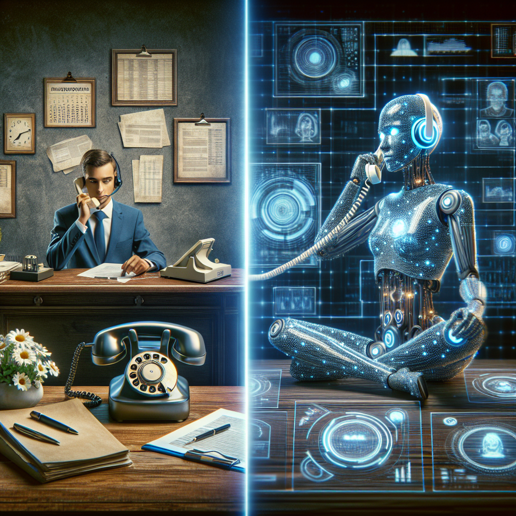 An infographic showing the comparison between traditional and AI-powered phone receptionists