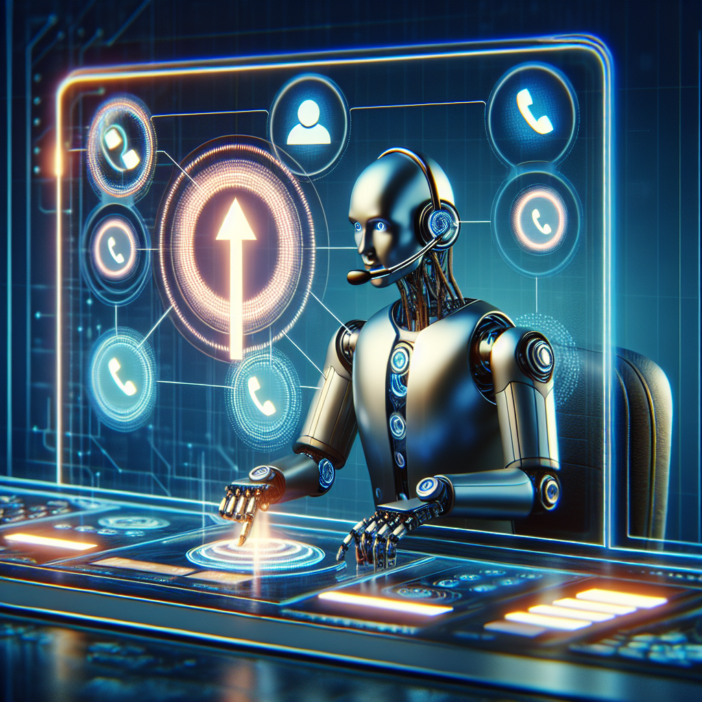 An illustration of an automated phone receptionist in action, showcasing call routing and voicemail management features.