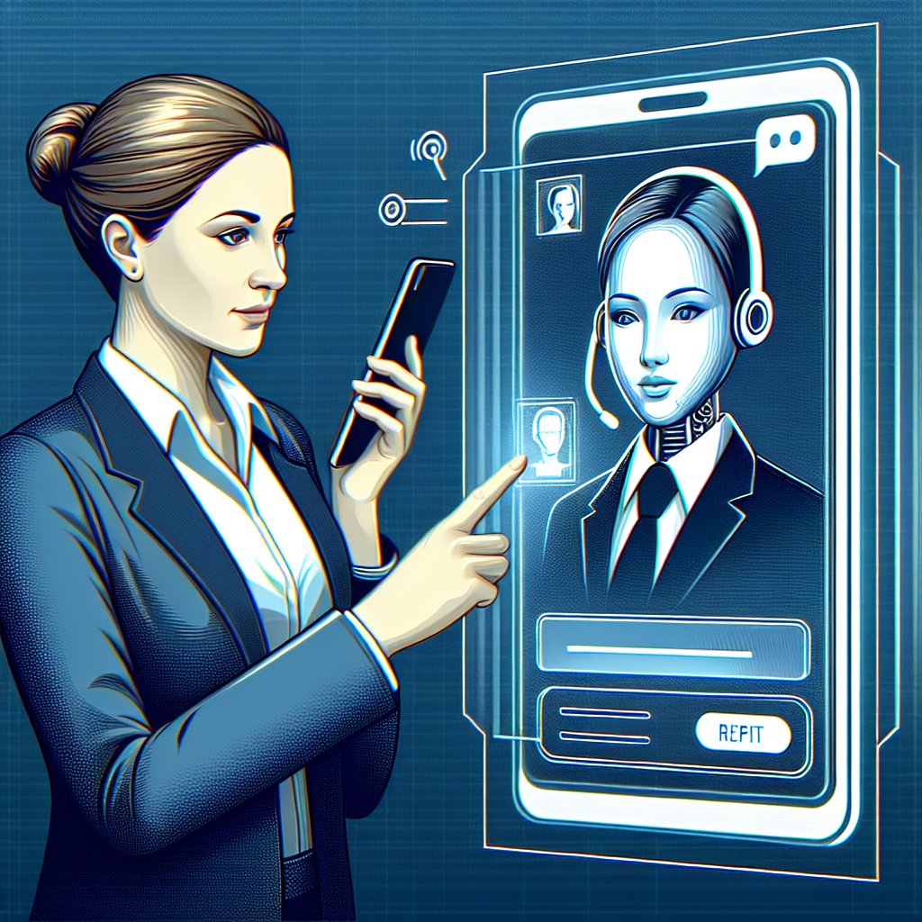 An overview image showing a business professional interacting with an AI phone receptionist interface, illustrating customer interactions.
