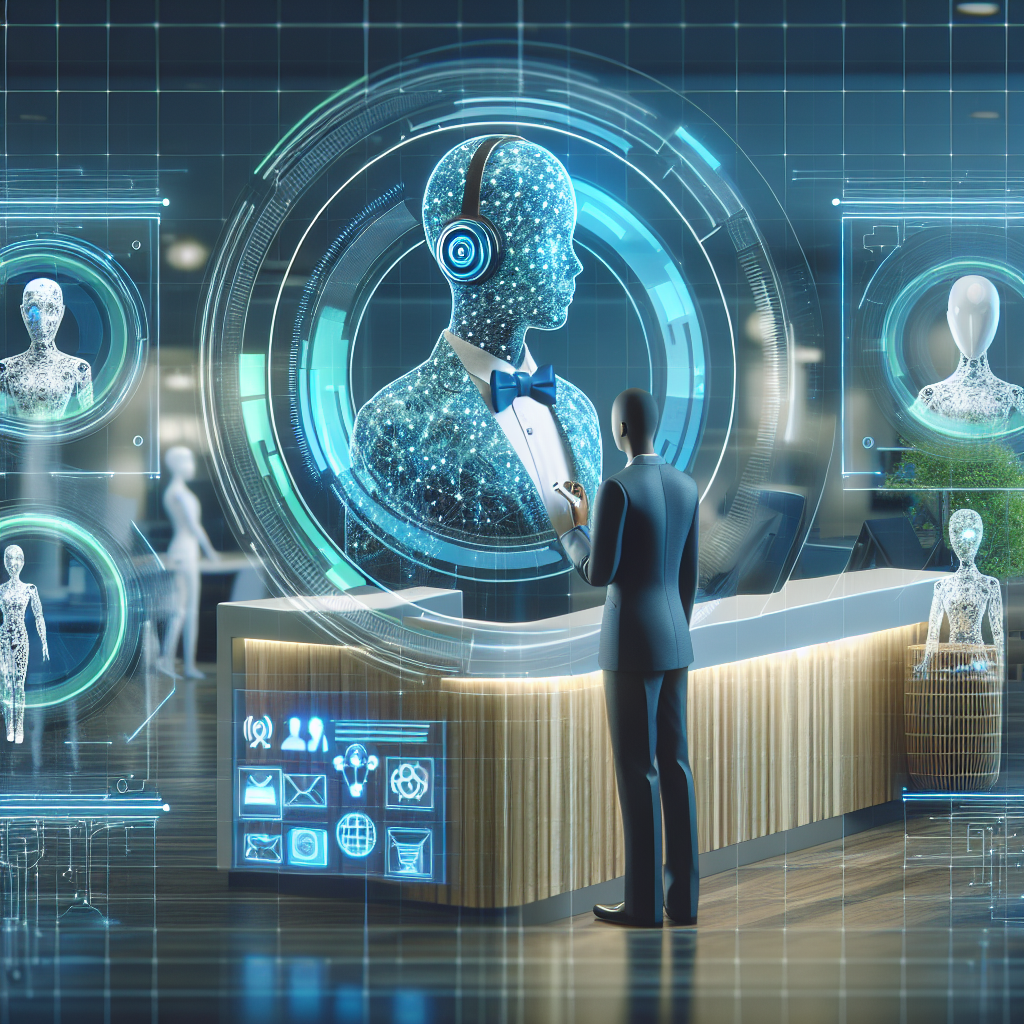 A virtual receptionist engaging in customer communication through various digital platforms