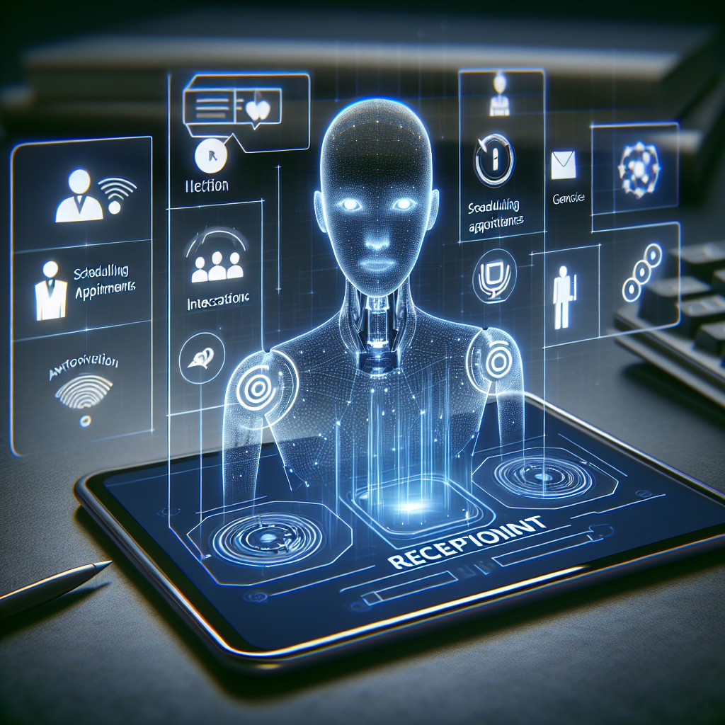 A sleek AI receptionist interface on a business device, showcasing the technology in action.