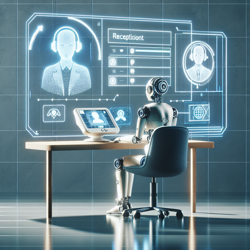 A visual representation of an AI receptionist managing calls and messages.