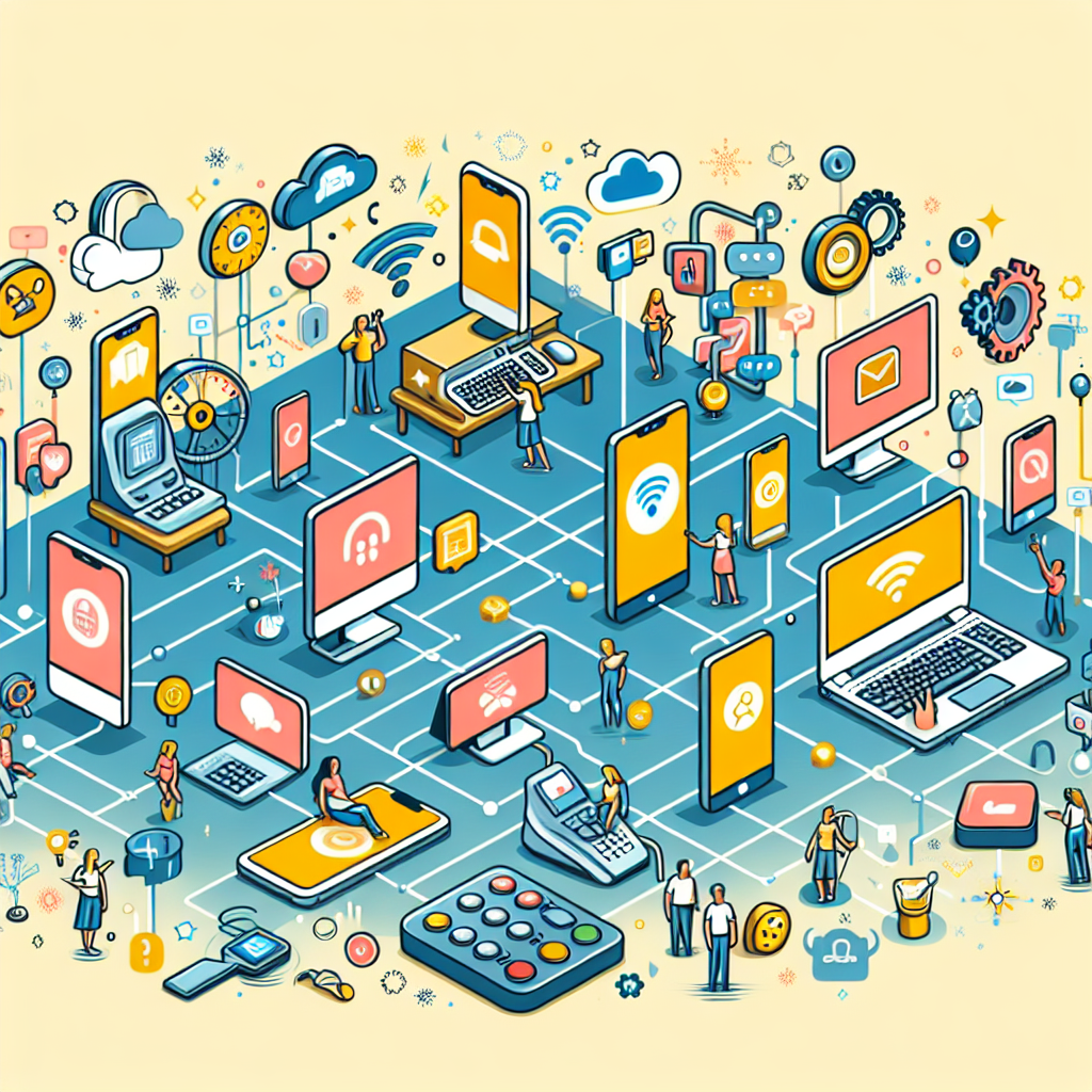 A vibrant graphic illustrating a network of connected devices, showcasing how <strong>call divert and call forwarding</strong> facilitate modern communication.