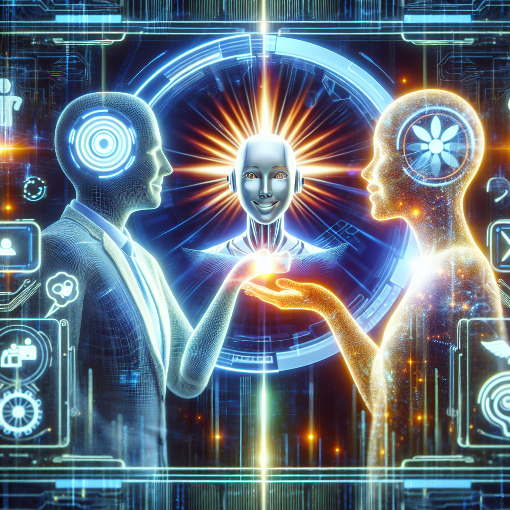 A proactive AI receptionist interacting with a satisfied customer via a digital interface