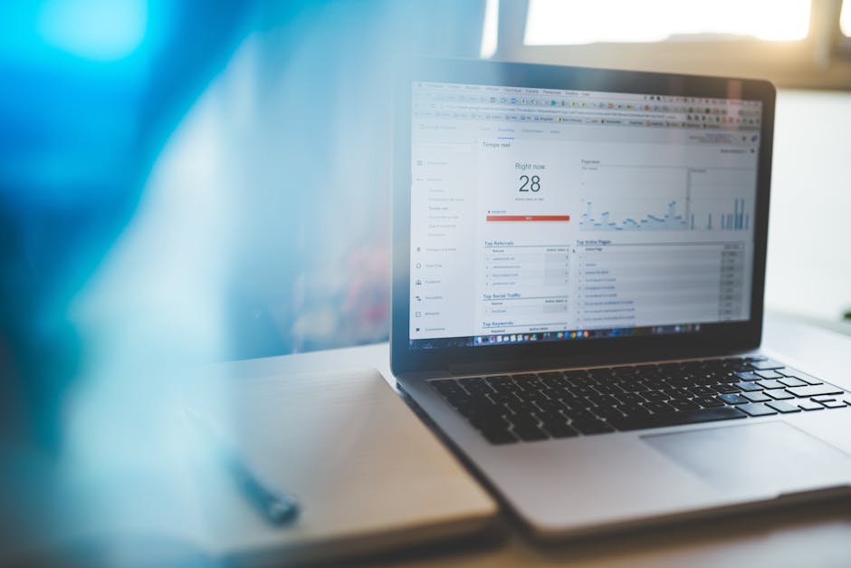 A sleek, modern office environment showcasing a digital dashboard with call metrics and an AI interface.