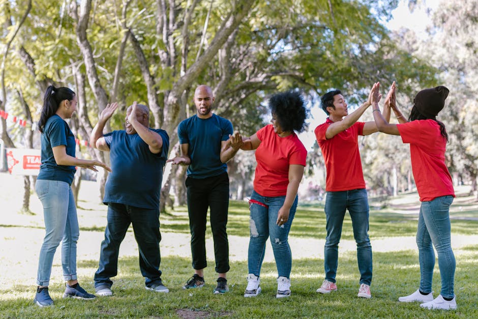 Illustration of a diverse team in a training session, actively engaging in role-playing exercises.
