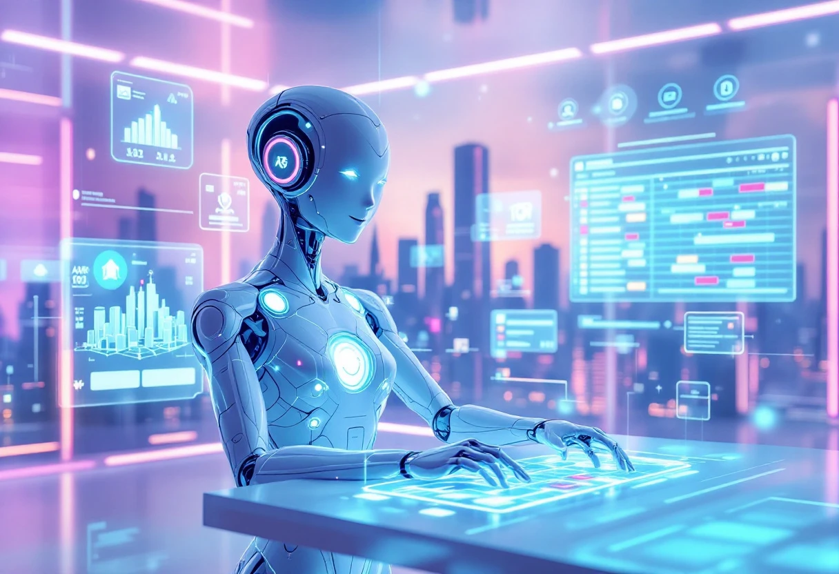 Visual representation of a multi-channel communication landscape showing the Automated AI Receptionist in action, effectively managing calls and appointments.