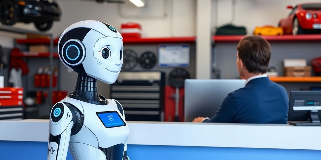 AI receptionist in an auto repair shop.