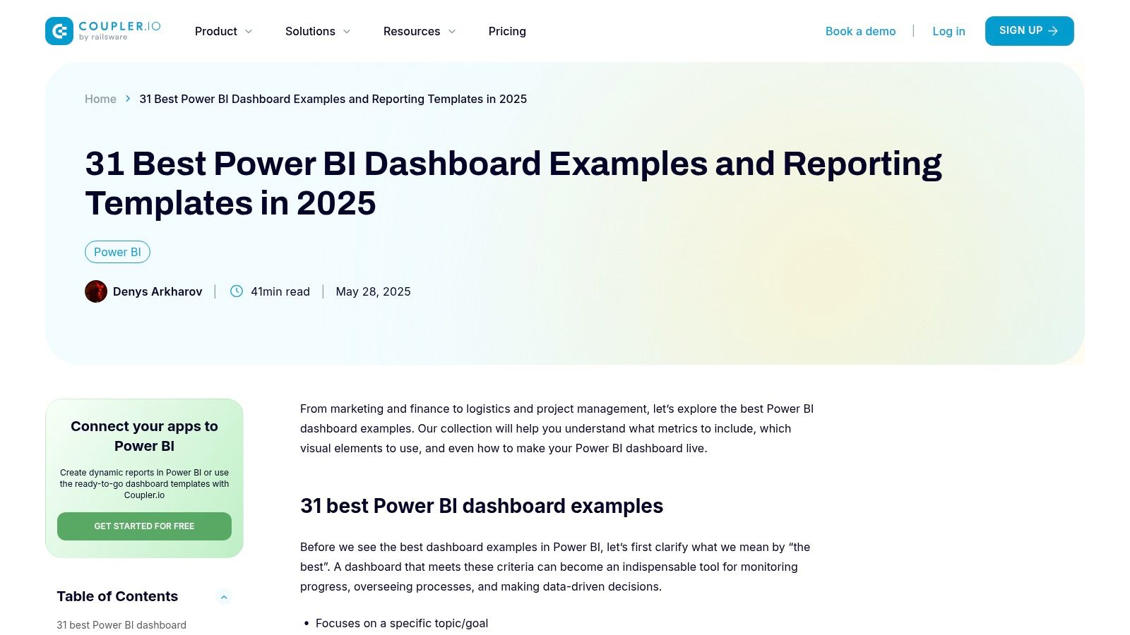 Coupler.io Blog: Versatile Templates for Power BI