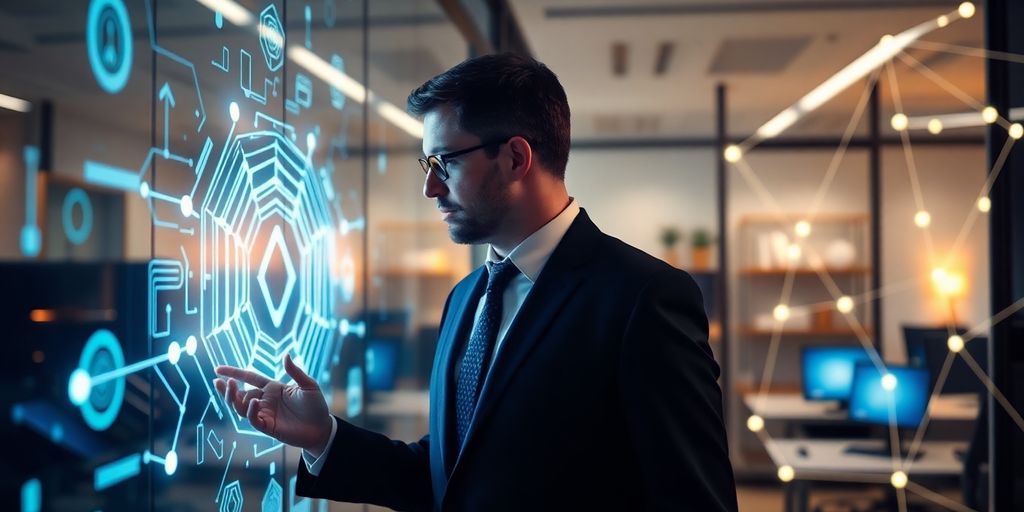 Lawyer using AI for client calls.