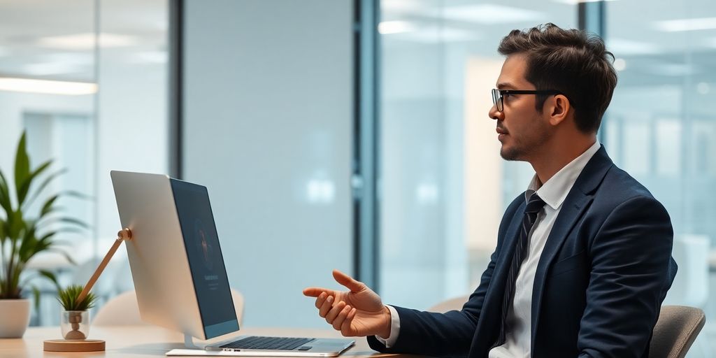 Lawyer using AI to connect with clients.